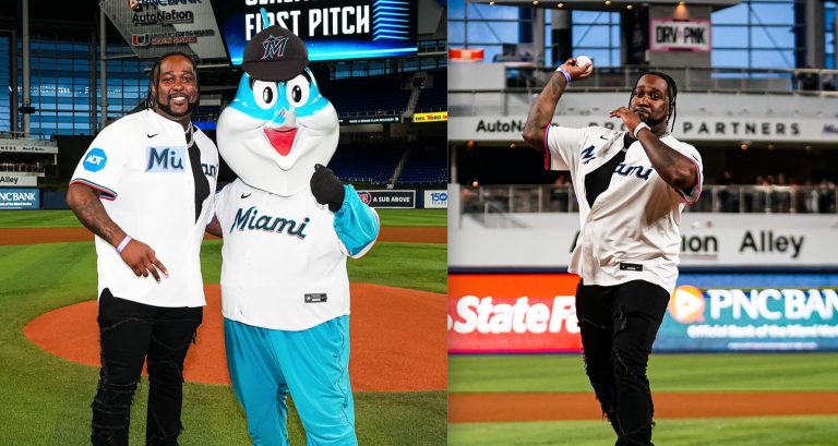Reazy In Miami For 1st Pitch At Marlins Game
